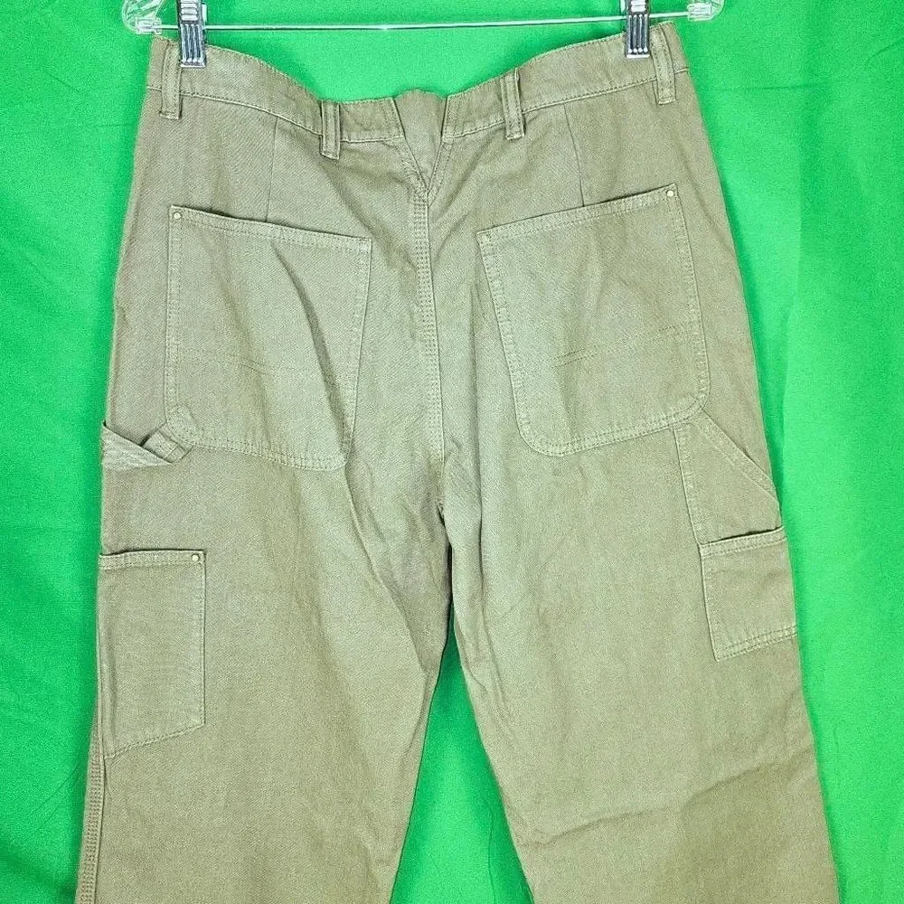 NWOT Tory Burch Womens Olive Green Straight Leg Cargo Pants‎ 28